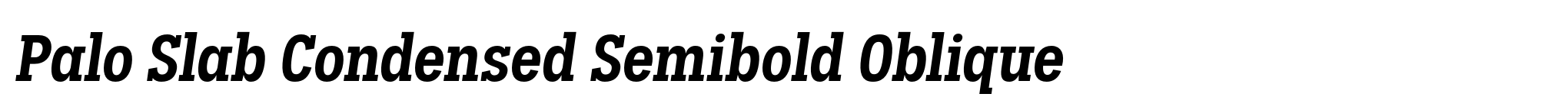 Palo Slab Condensed Semibold Oblique image